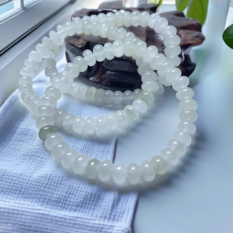 传世玉珠宝天山翠玉石手串算盘珠玉手串约8mm*37颗多样性发一