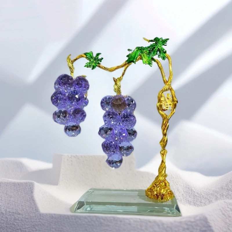 家居创意装饰品礼品水晶葡萄摆件花器工艺品客厅书架电视柜风水