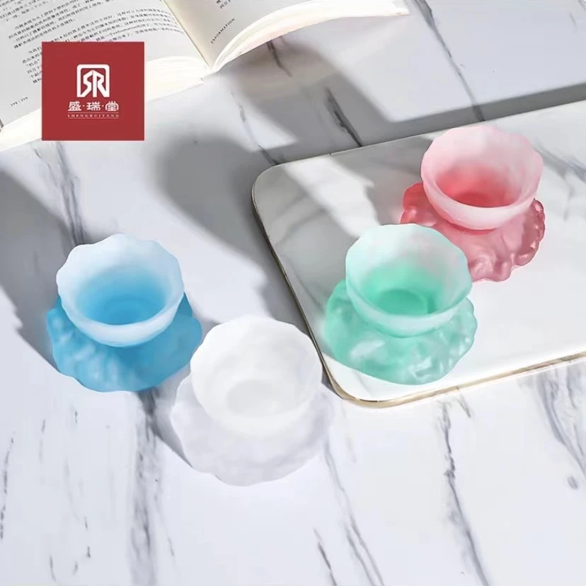 琉璃小茶杯主人茶杯品茗杯风清酒杯创意国风磨砂喝茶杯