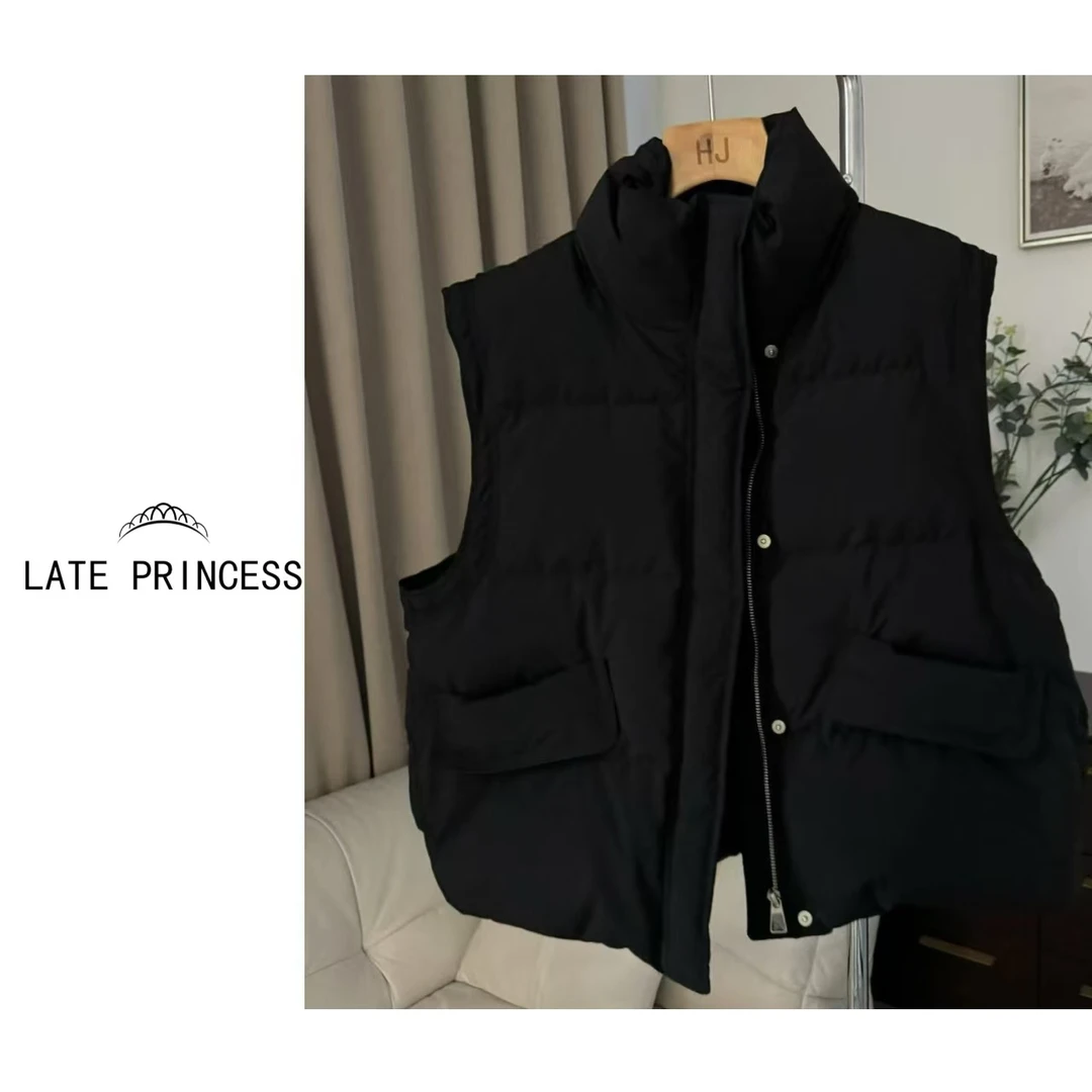 LATE PRINCESS 【白姆猫】冬装新款外穿叠搭时尚羽绒马甲背心