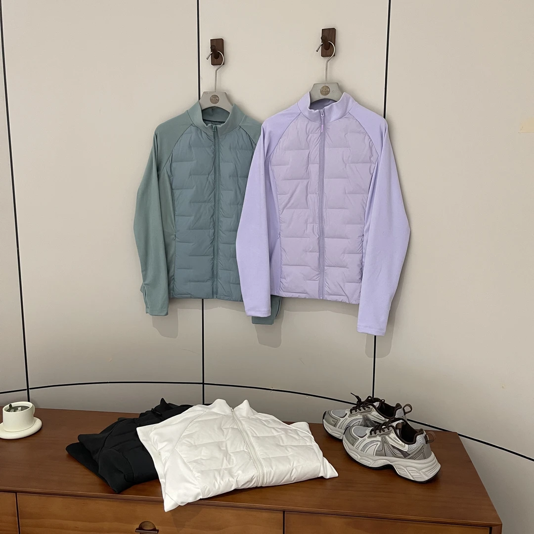 新款气质休闲韩版简约纯色拼接羽绒服YR8530