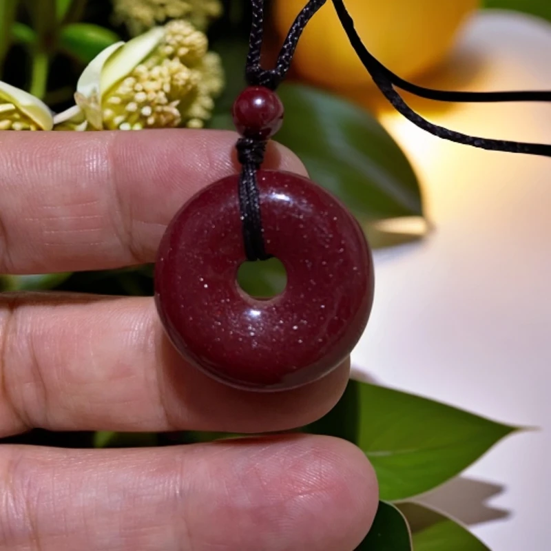 含辰砂工艺品朱砂圆圆满满平安扣50元