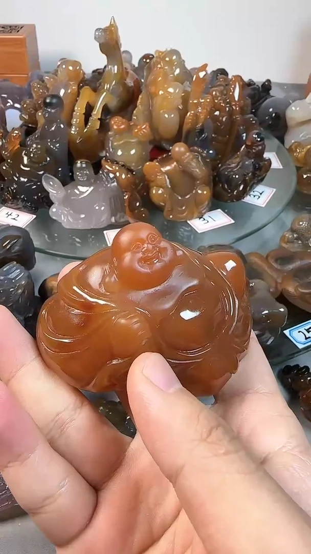 【闪购商品】玛瑙/玉髓摆件未镶嵌弥勒佛