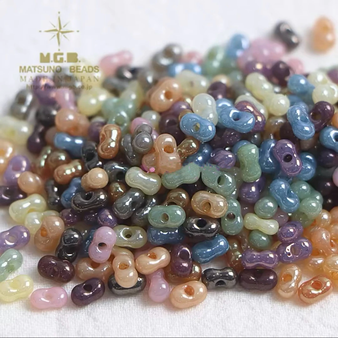 MGB花生珠2*4mm米珠混色串珠手工diy手链配件材料