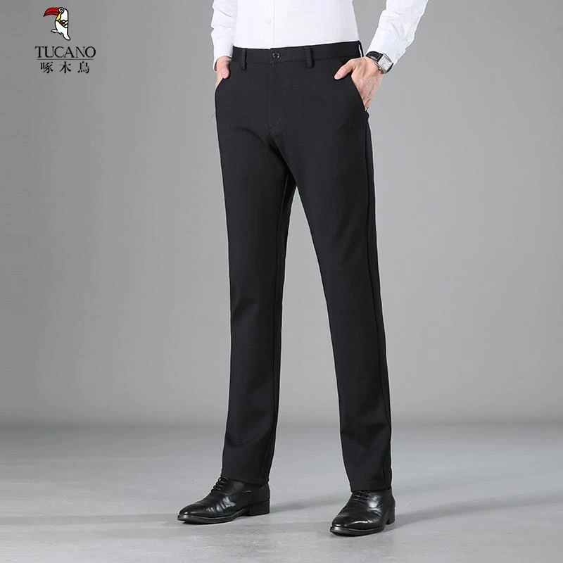 TUCANO/轻奢休闲男装裤子秋季新款弹力修身免熨烫直筒裤子TUWT066