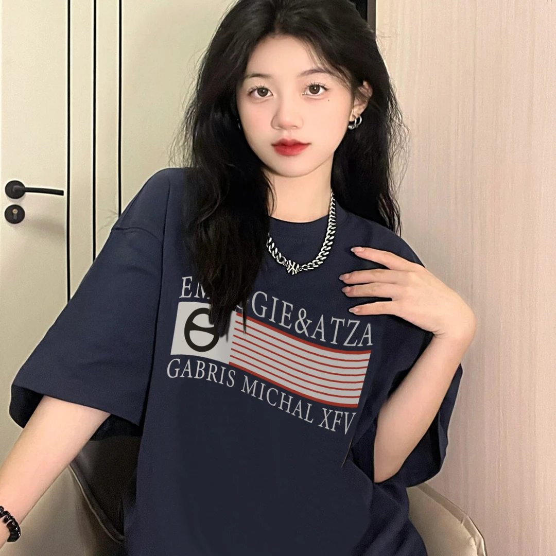 美式复古字母T恤小众短袖打底美式复古t恤韩版气质半袖上衣女新款