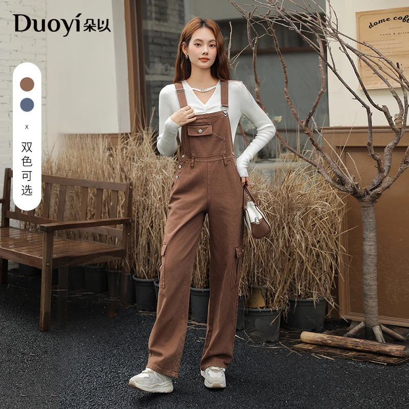 朵以2024新款工装裤背带裤直筒连体裤38DQ849053