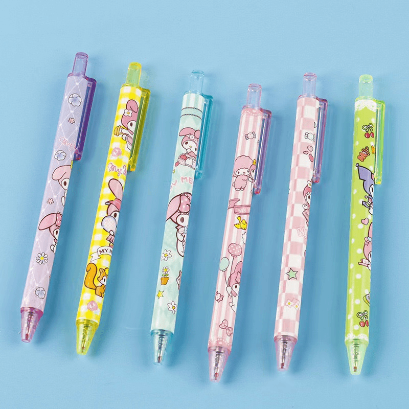 【8只装】亏米青！美美随机款式按动0.5黑色中性笔