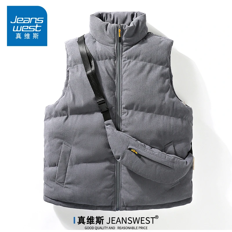 真维斯马甲男秋冬季2025新款潮牌加绒加厚保暖坎肩棉袖棉服外套男