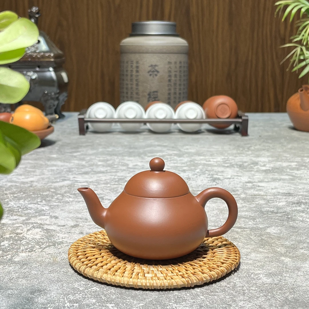 紫砂茶壶茶具泡茶潮州手拉壶梨壶朱泥正宗全手茶壶泡茶专用陶瓷