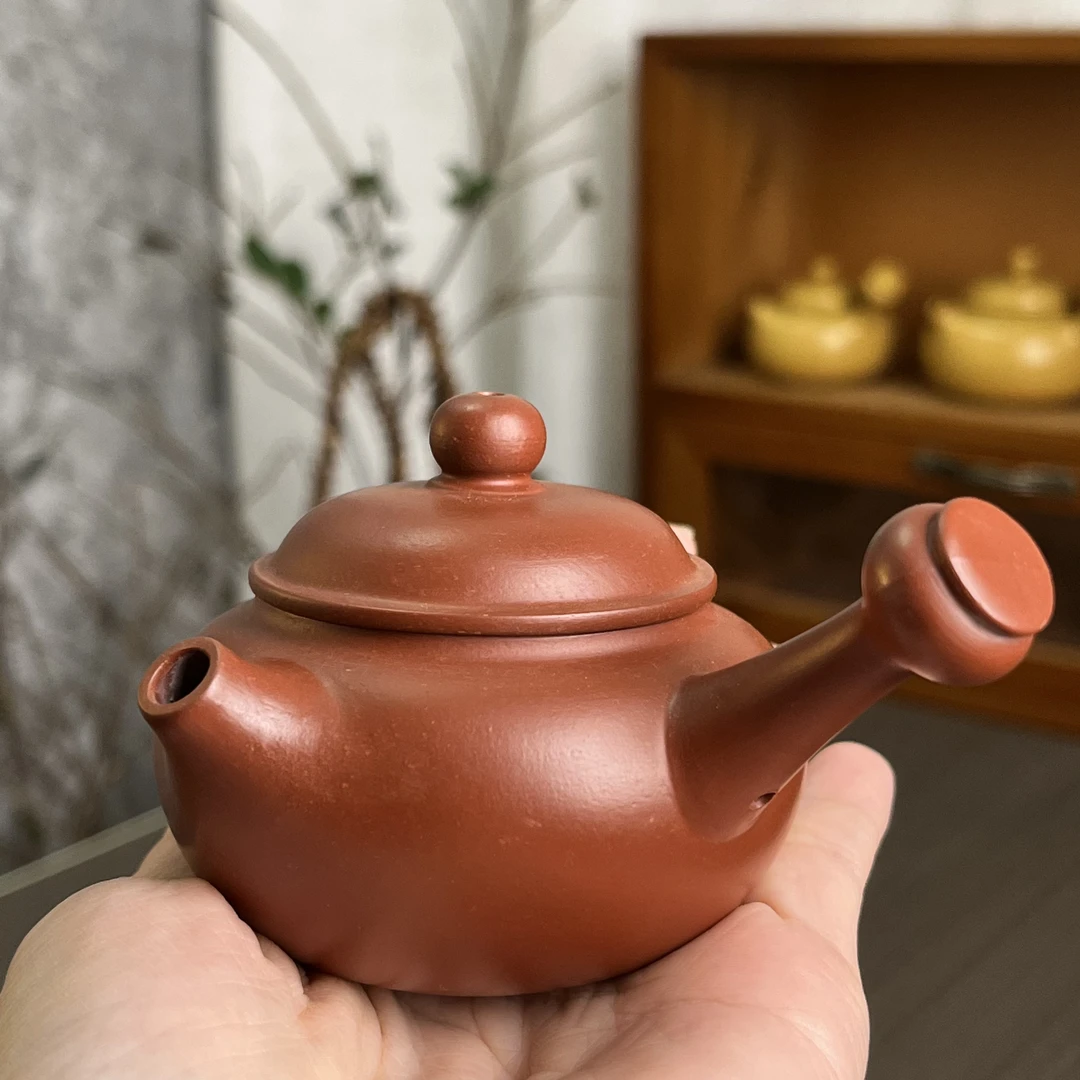 茶具紫砂茶壶泡茶煮茶潮州手拉壶朱泥侧把茶壶手工工夫茶茶壶卡盖