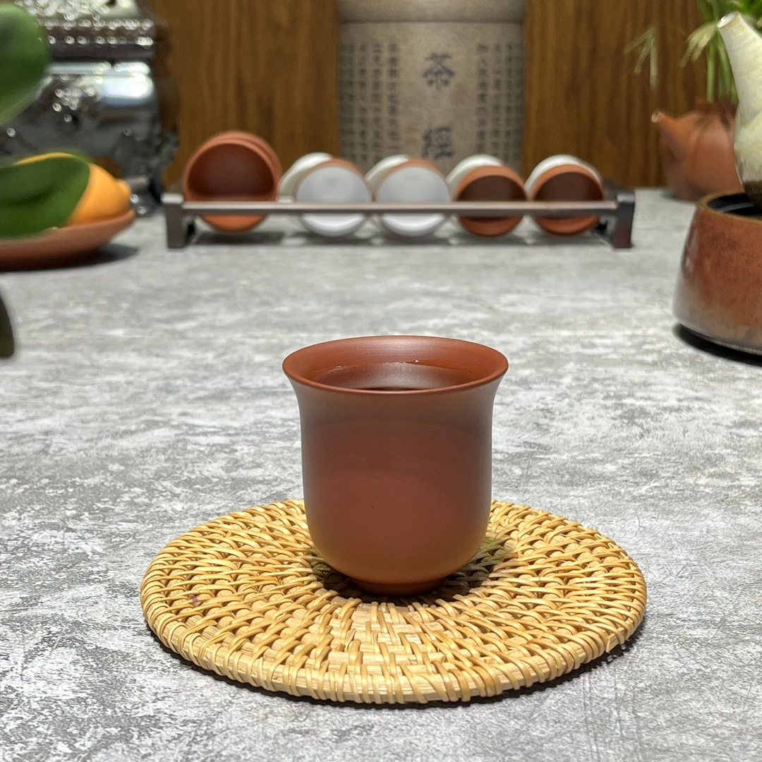 紫砂杯原矿朱泥主人闻香杯品茗大容量潮汕全手工夫茶手拉茶杯送礼