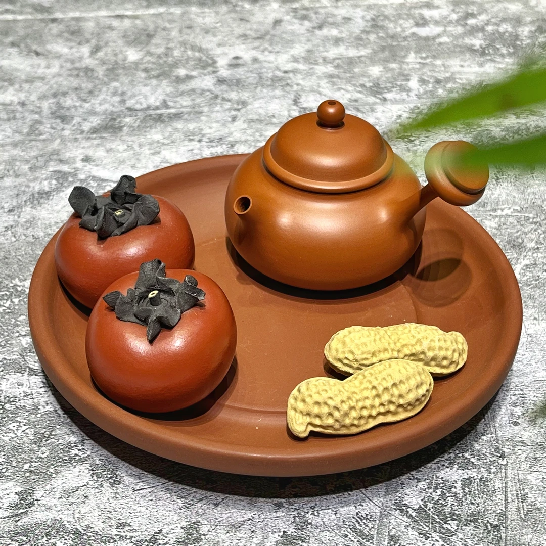 茶宠茶宠摆件精品高级茶桌必备摆件柿子摆件茶具紫砂茶宠茶台摆件