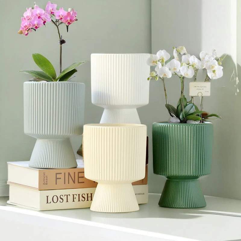 网红爆款花盆尺寸蝴蝶兰专用花盆兰花盆客厅多肉花盆简约带托盘