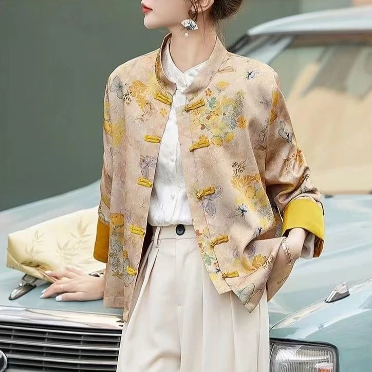 新中式小香风上衣女外套气质长袖时尚中国风春秋季女外套