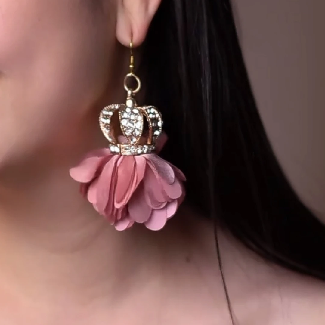 铜合金耳饰 皇冠3333气质耳饰