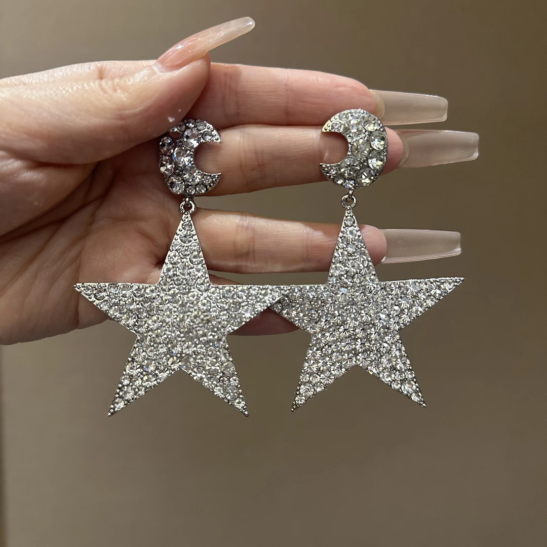 铜合金合成锆石耳饰 耳环星星2205