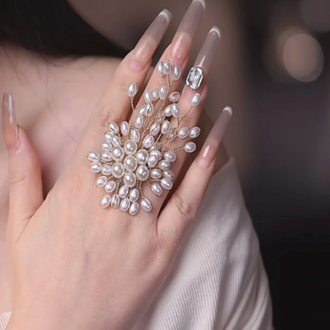 铜合金合成锆石戒指 烟花珠戒指