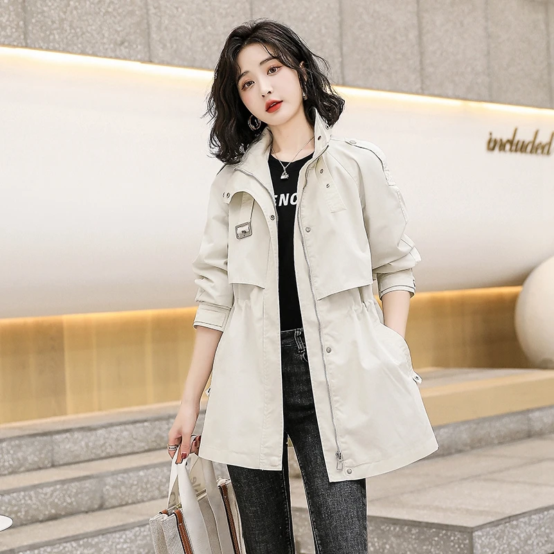 秋季新款设计感收腰显瘦休闲百搭高级感中长款小个子风衣春秋外套