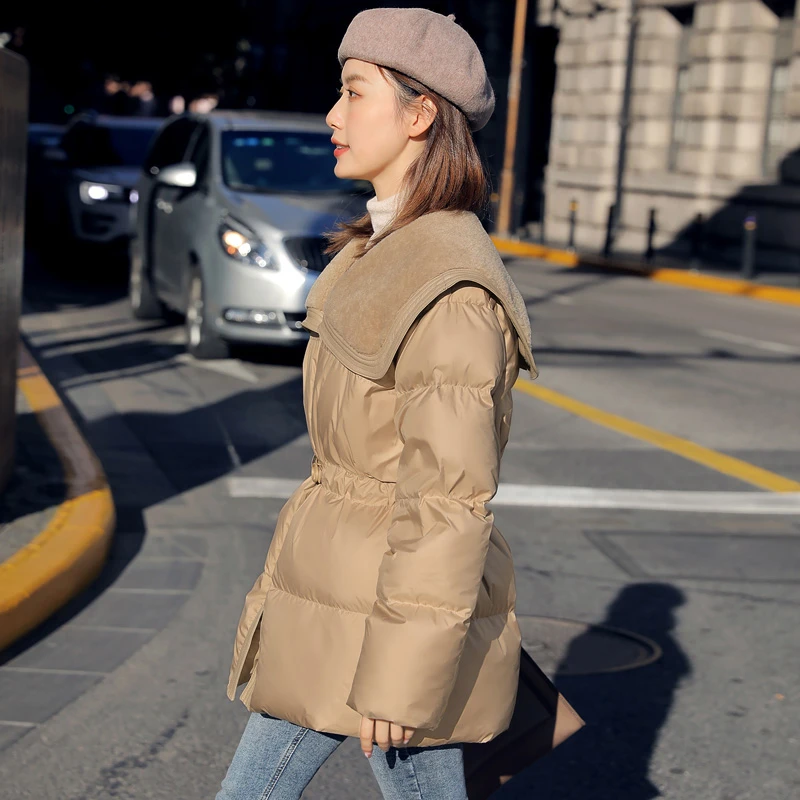 2025冬装新款高端轻奢气质收腰显瘦加厚面包服外套女士高端羽绒服