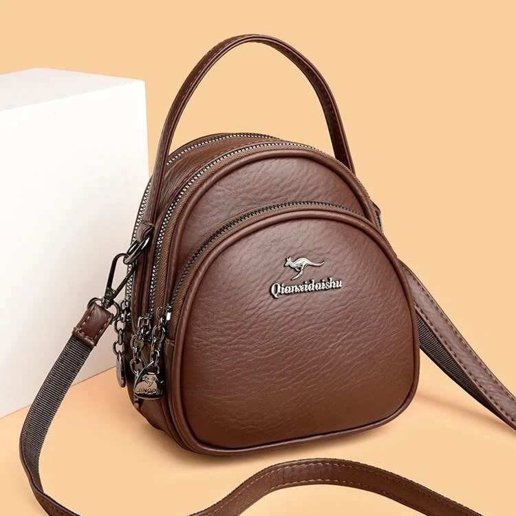 2307 咖色 高品质单肩斜挎包 QXDS（长16cm*高18cm*厚8cm）