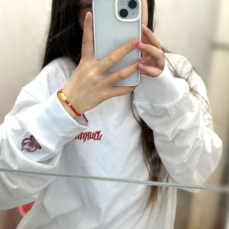 7号-原厂小火苗横排标袖口刺绣火苗长袖男女同款260g