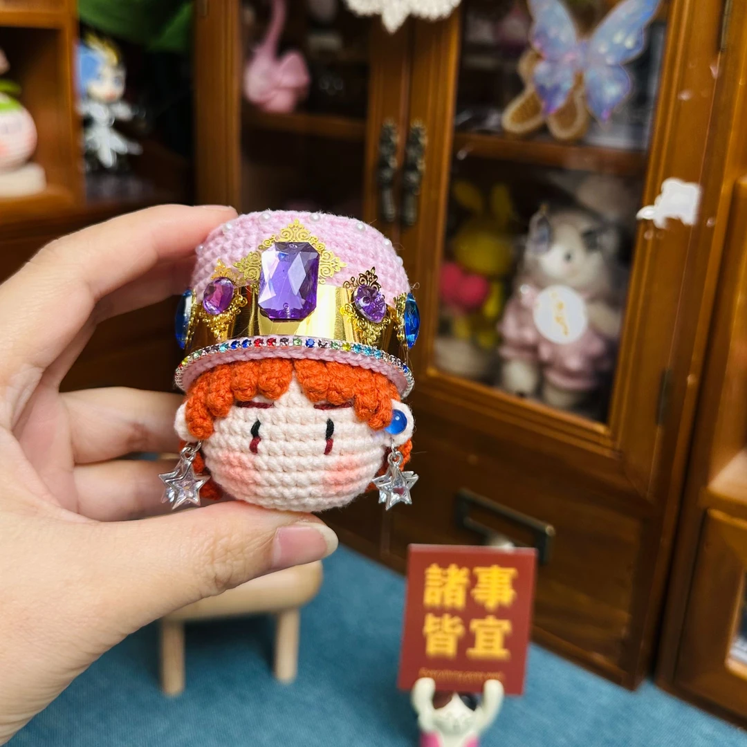 现货成品手工钩织玩偶毛线团子个性可爱羊角龙包挂件胸针车挂饰品