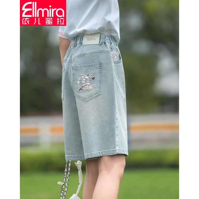 8270女童牛仔短裤夏季儿童五分裤宽松2024新款大童女孩洋气薄潮流