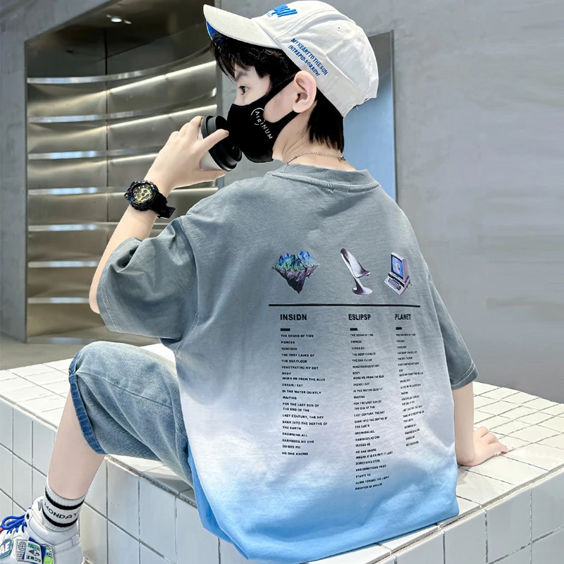 【实体纯棉】儿童装男童夏装T恤2024年中大童夏季短袖纯棉上衣