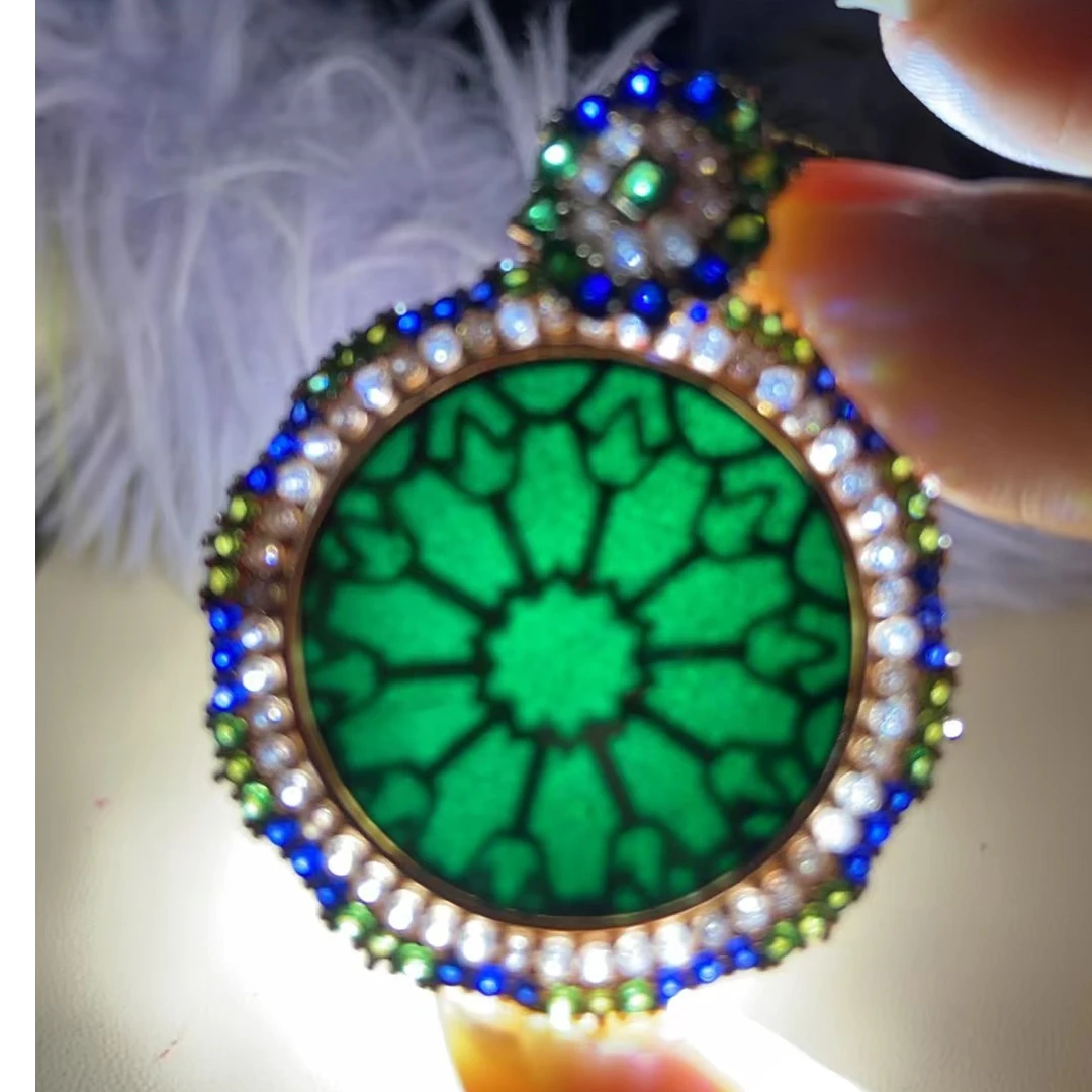 天然缅甸A货翡翠墨翠圆无事牌高品精品优选头货女士气质时尚时尚