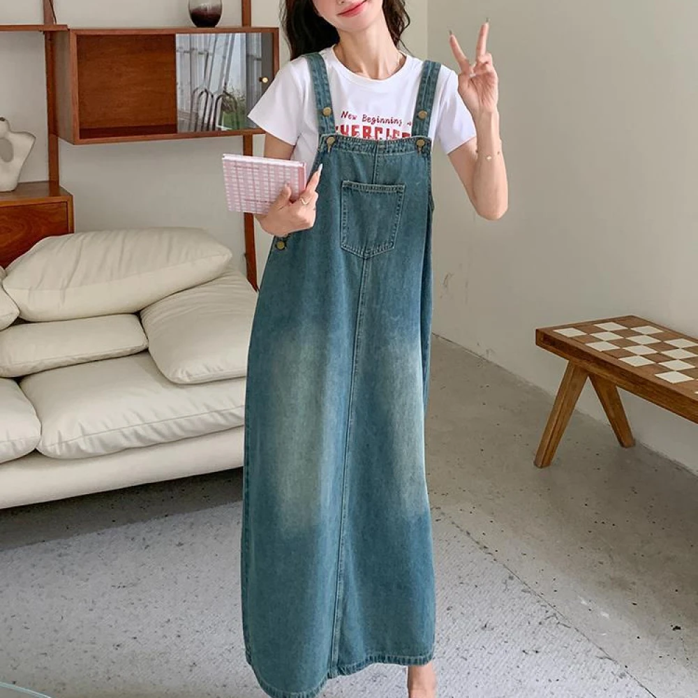 2025春季新款韩版宽松牛仔背带裙女今年流行漂亮穿搭时尚连衣裙