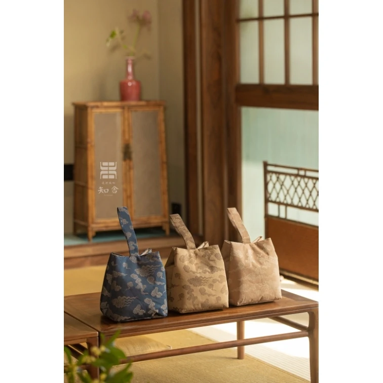 知舍·精棉云纹壶袋传统工艺中式复古茶具加厚便携收纳袋知舍原创