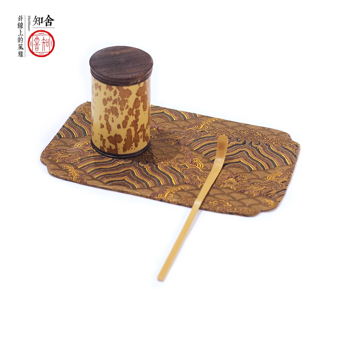 知舍壶承真丝茶垫17*23cm杯垫茶道零配手工布艺棉麻实用百搭传统