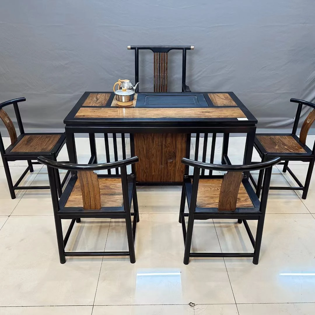 檀X拼黑檀茶桌茶台