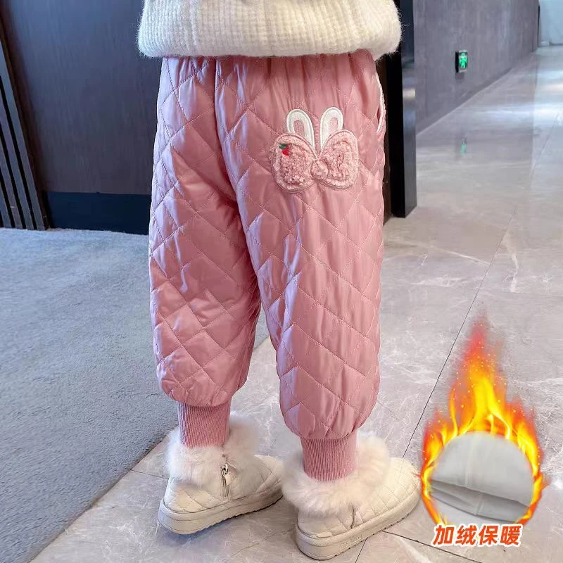 现货X067女童冬季加绒棉裤