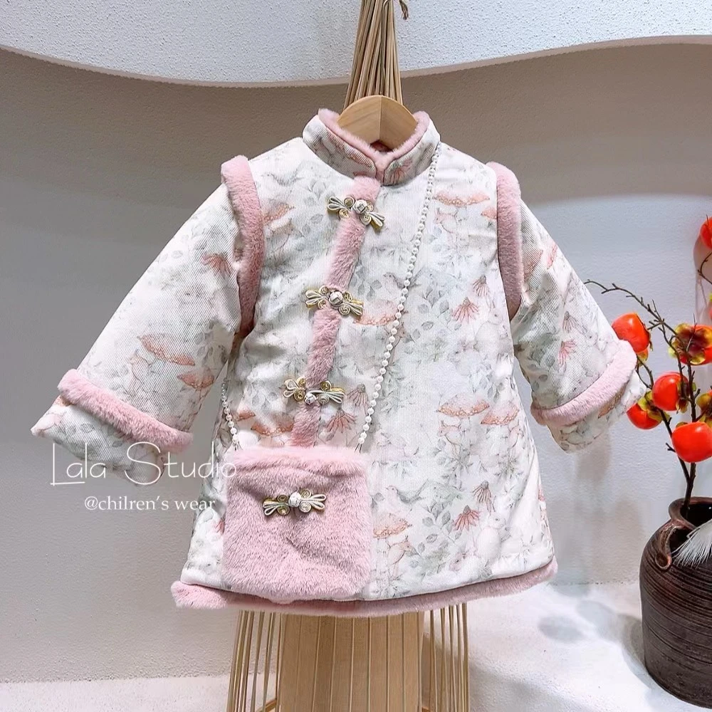 AC421女童冬季国风连衣裙