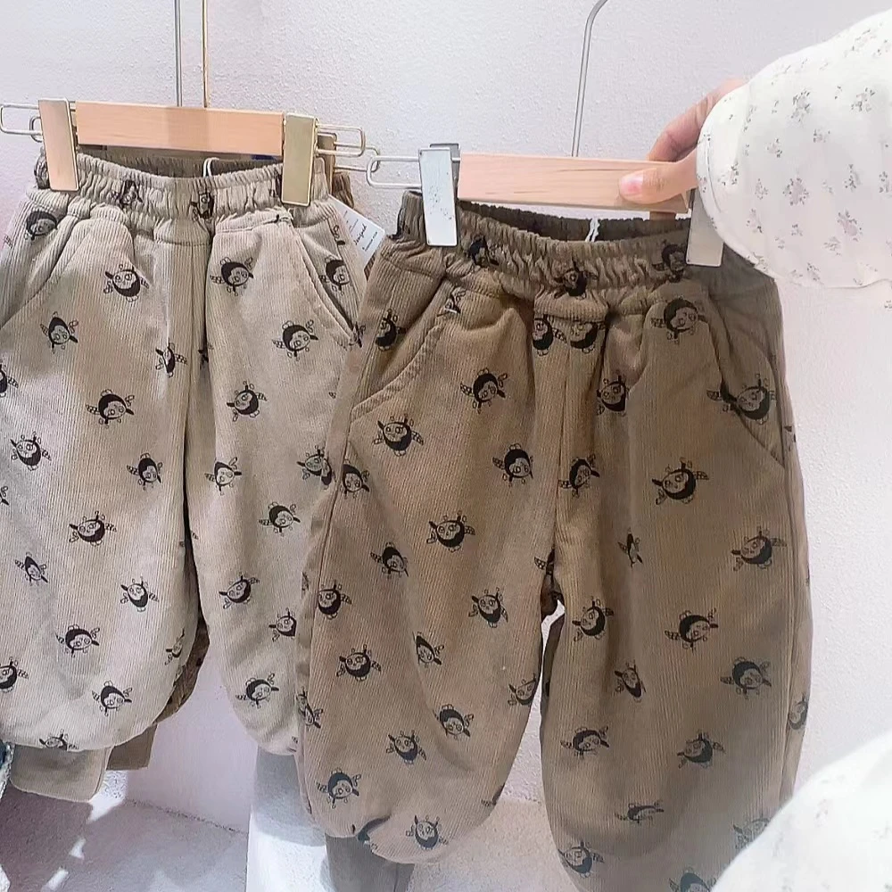 现货X071女童冬季加棉加厚裤子