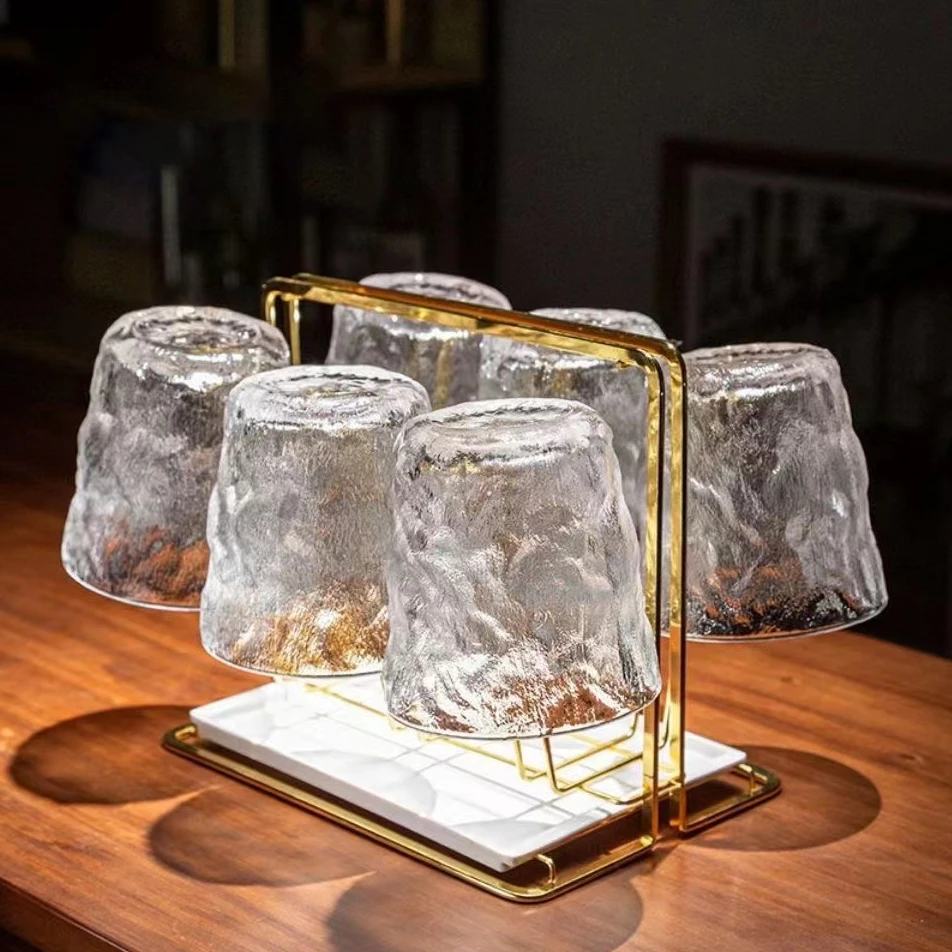 【粉丝福利】6只装杯高矮款果汁牛奶杯酒杯杯子树纹玻璃杯水杯