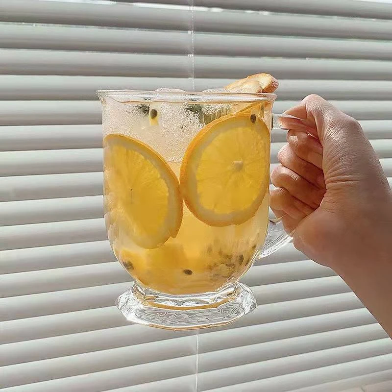 【宠粉福利】咕噜咕噜大口杯ins果汁玻璃杯水杯牛奶杯把手杯大容量