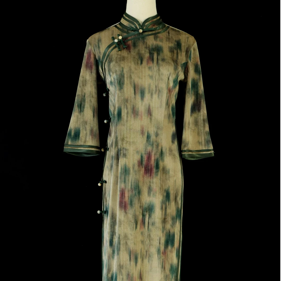 【织金提花】2024年春季新款复古百搭日常淑女旗袍