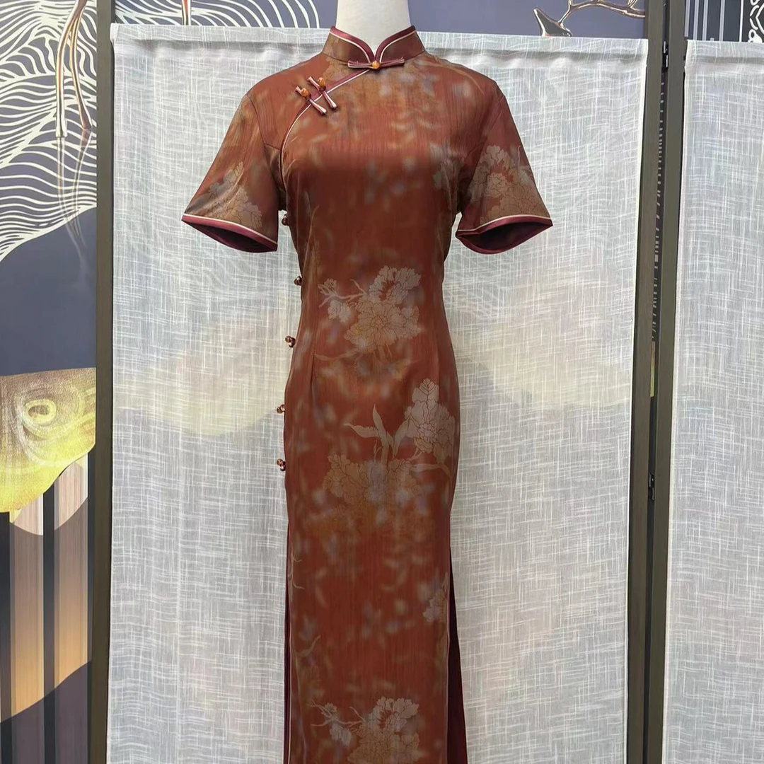 【浮花影】2024年夏季新款复古百搭优雅旗袍