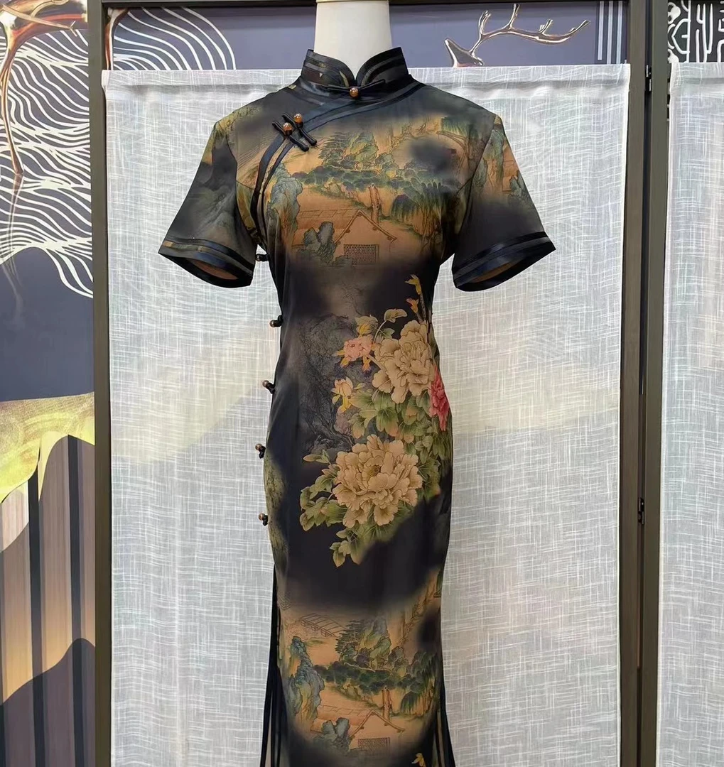【春景山下】2024年夏季新款复古百搭优雅大方日常旗袍