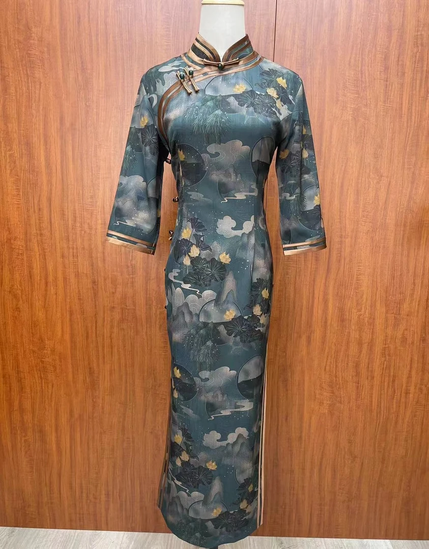 【夜莲】2024年夏季新款复古百搭优雅大方旗袍