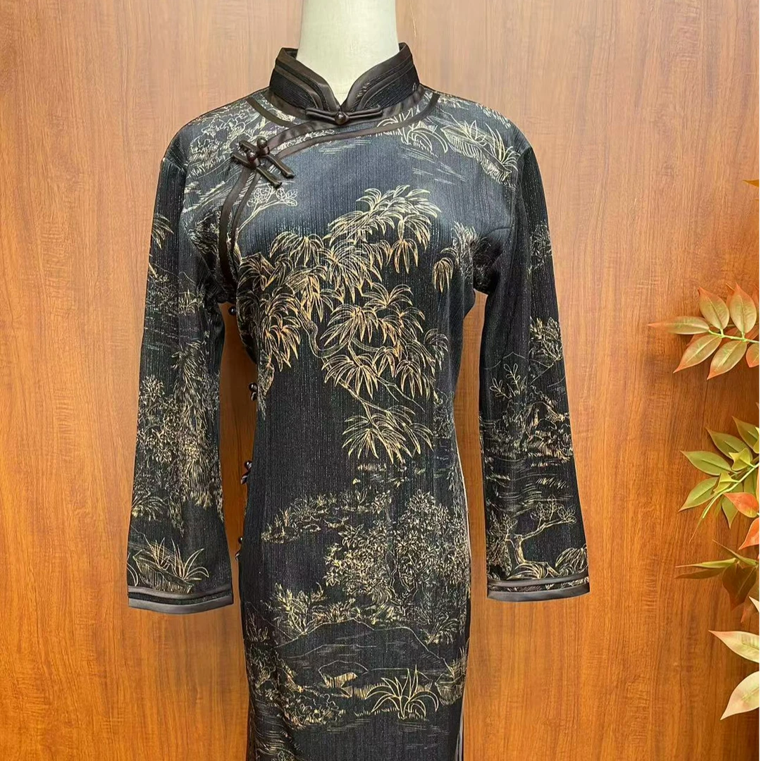 【溪树幽然】2024年秋季新款复古百搭大方日常旗袍