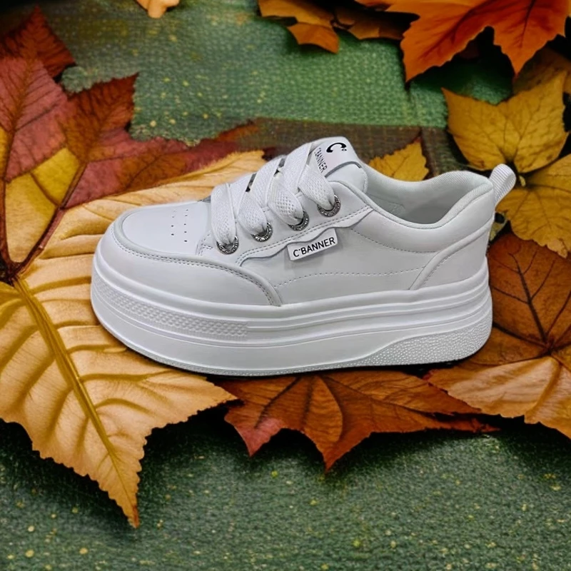 80807真皮春夏时尚休闲鞋白色百搭女春季厚底新疆包邮本地仓