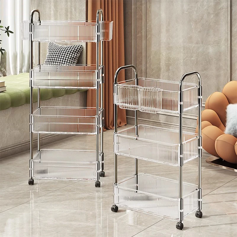 亚克力零食小推车置物架厨房多层移动储物架卫生间收纳盒浴室柜子