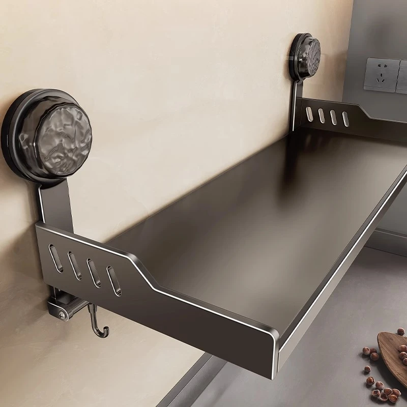 厨房吸盘置物架加宽免打孔壁挂式墙上调料品收纳架家用用品储物架