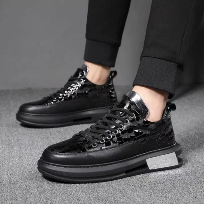 2024新款时尚百搭厚底软底耐磨舒适休闲皮鞋男鞋8879