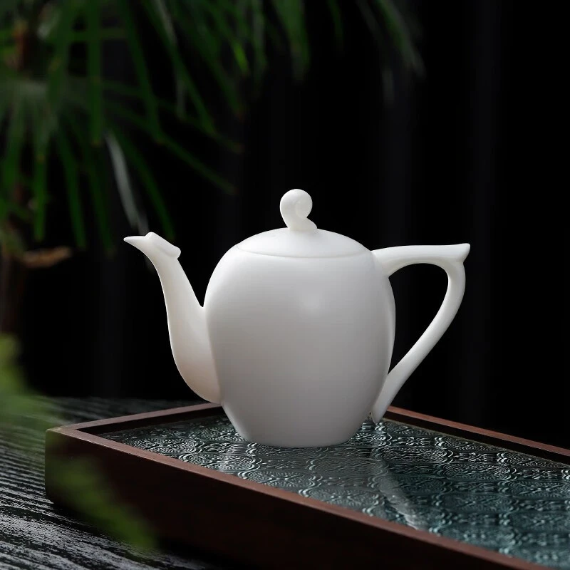 苏氏陶瓷（SUSHI CERAMICS）素烧羊脂玉瓷茶壶工艺师手工打磨可断水
