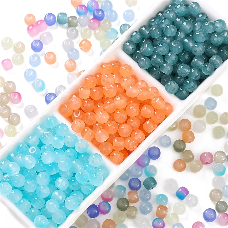 8*7mm琉璃仿玉珠手串珠苹果蓝色珠子手工diy手链项链饰品配件材料